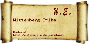 Wittenberg Erika névjegykártya